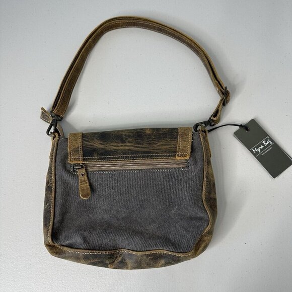 Myra Seeker Shoulder Bag Canvas Leather Brown - Picture 5 of 8